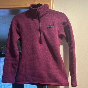 Patagonia Women's Maroon Quarter-Zip Fleece Jacket